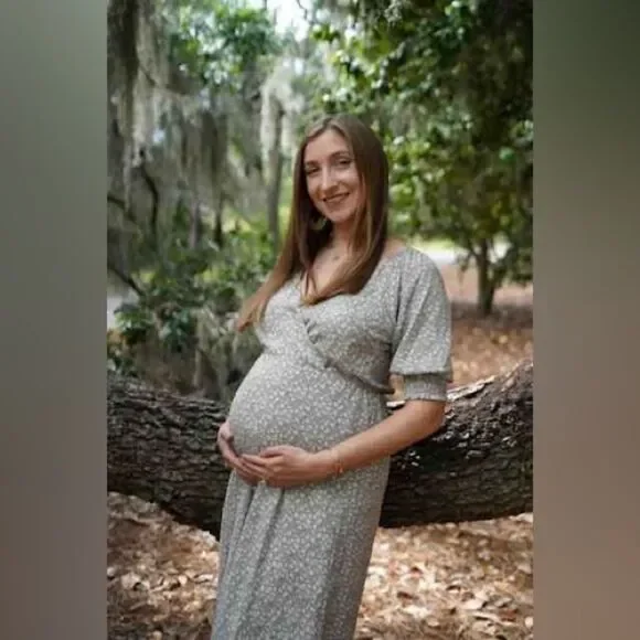 Lulus Times With You Sage Green Floral Print Puff Sleeve Midi Dress Size XS NEW - Picture 14 of 16